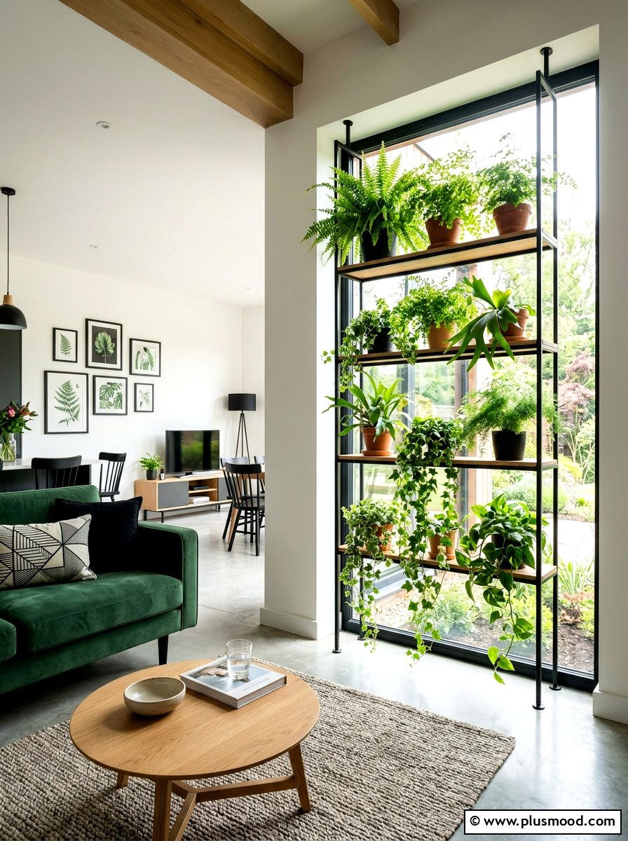 Vertical plant display - 25 summer window decor ideas for living room