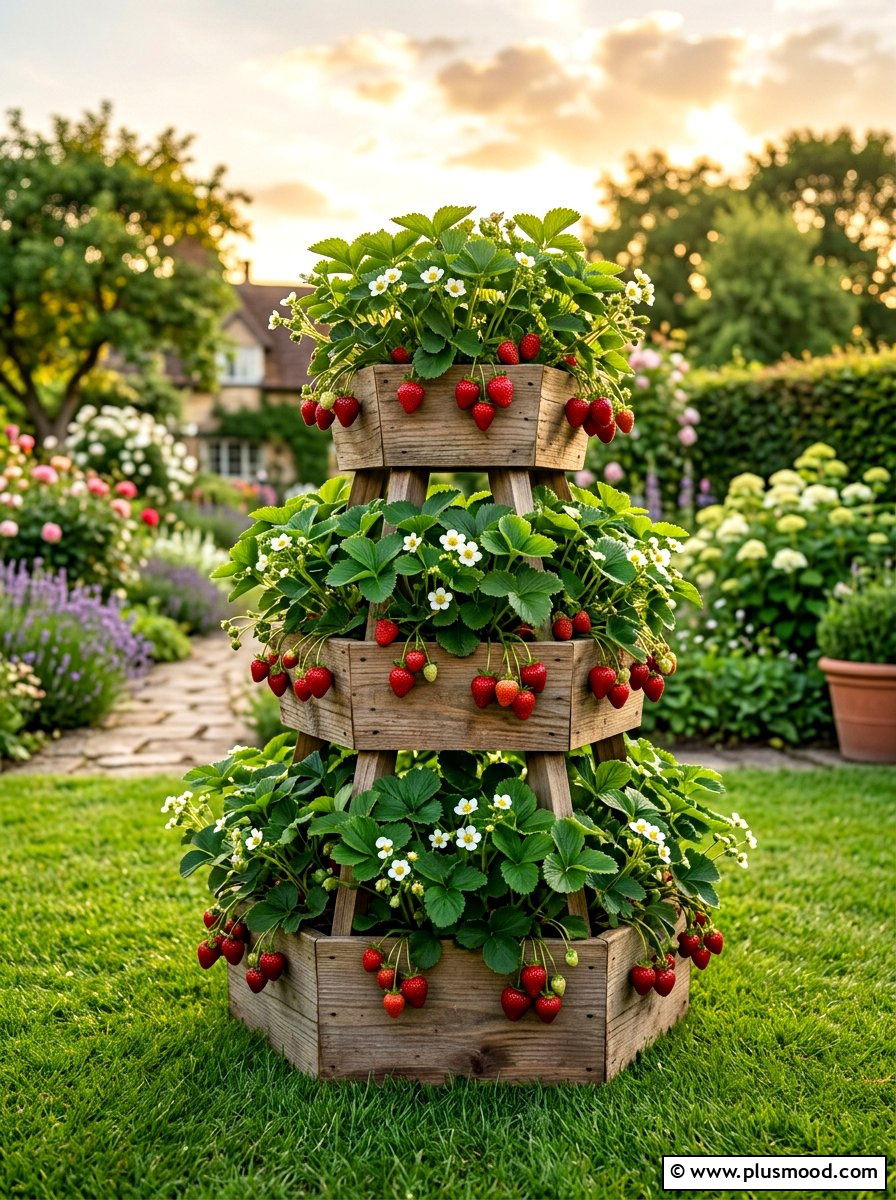 Vertical strawberry planter box - 25 summer stacked planter ideas