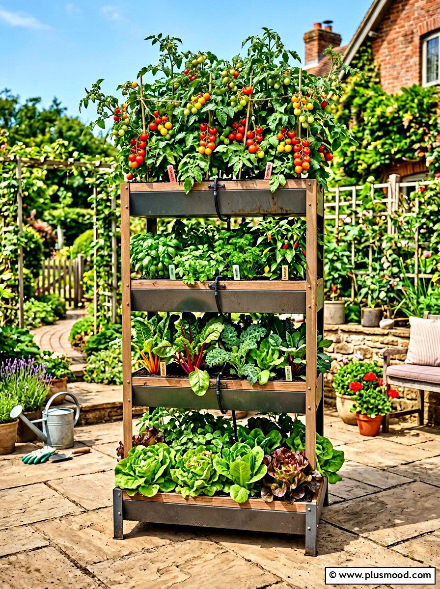 Vertical vegetable garden tower - 25 summer stacked planter ideas