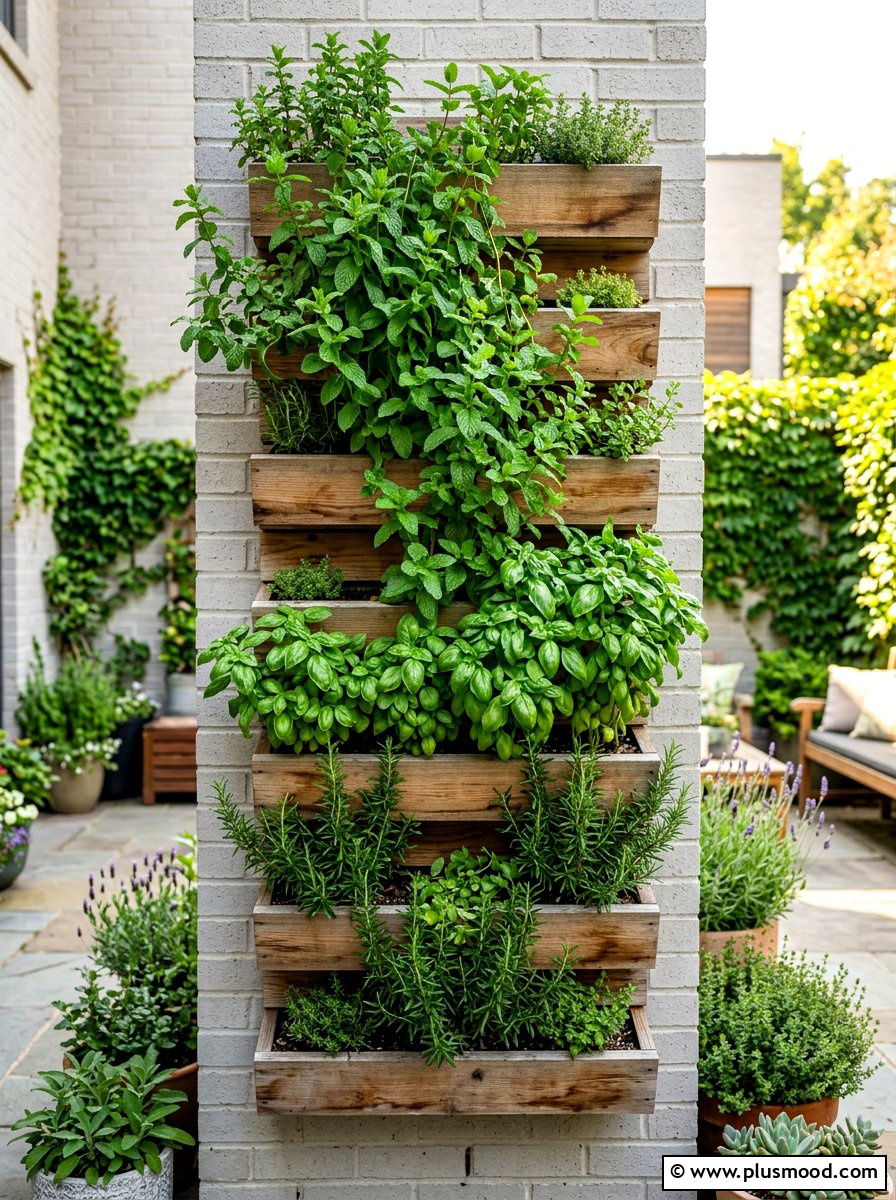 Vertical wall herb garden - 25 summer herb garden ideas