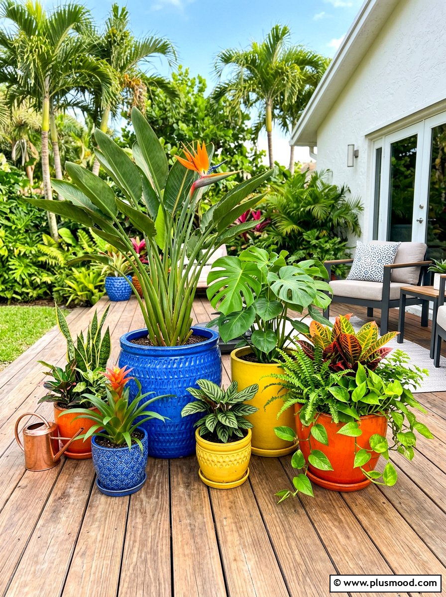 Vibrant Planter Design - 25 summer tropical patio ideas