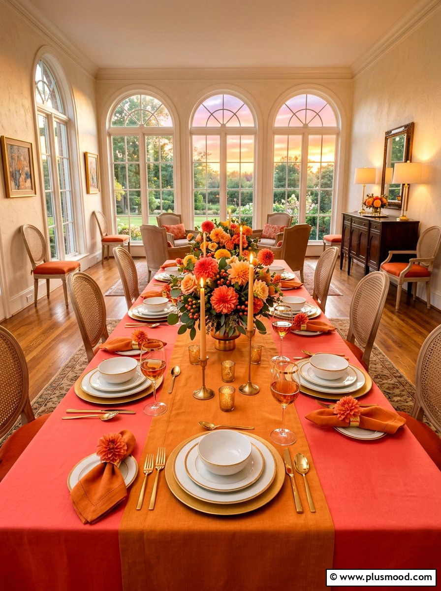 Vibrant Sunset Palette Table - 25 summer tablescape ideas