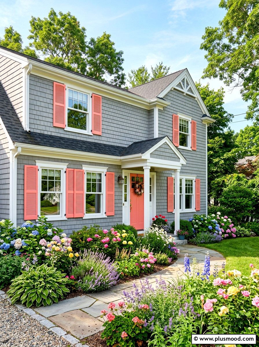 Vibrant shutter colors - 25 summer colorful curb appeal ideas
