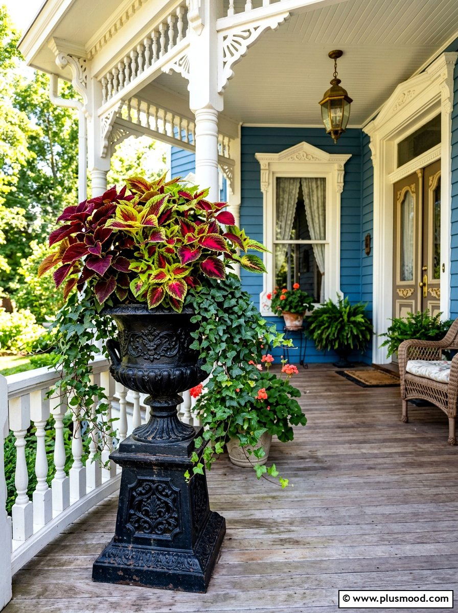 Victorian Style Coleus And Ivy Pot - 25 summer planters with coleus ideas