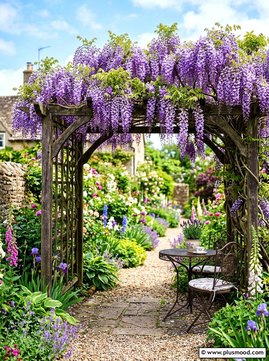 Vine Covered Trellis - 25 summer backyard shade ideas