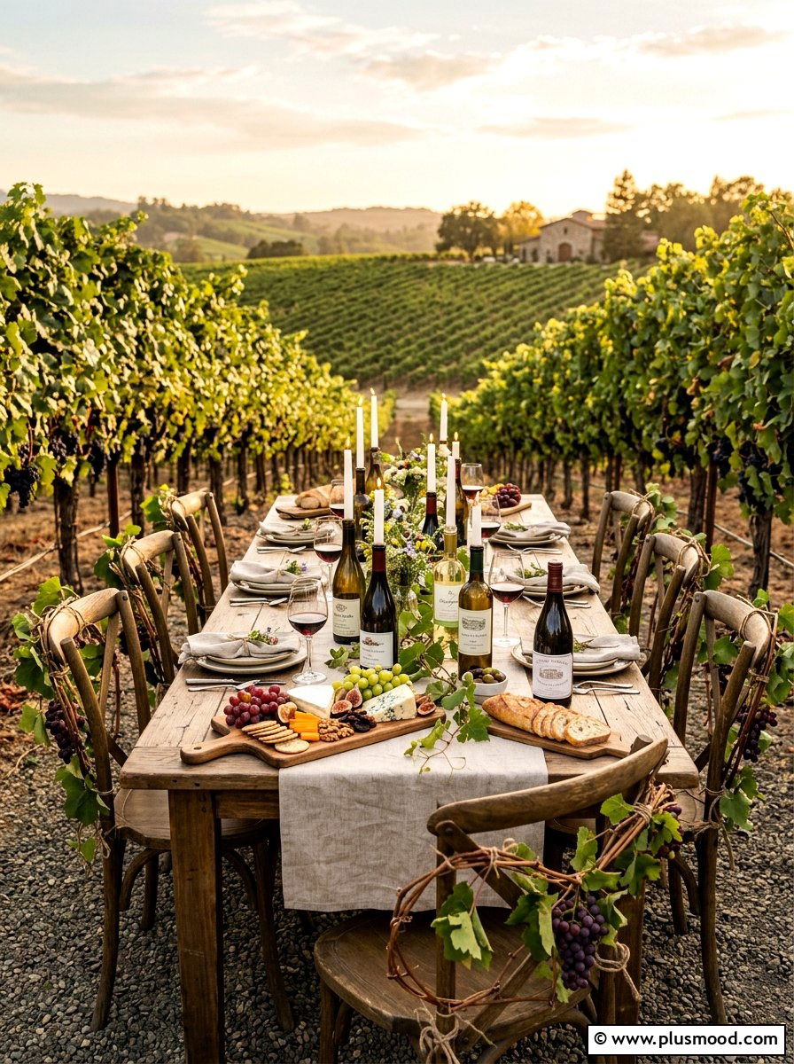 Vineyard Style Outdoor Table - 25 summer elegant outdoor dinner ideas