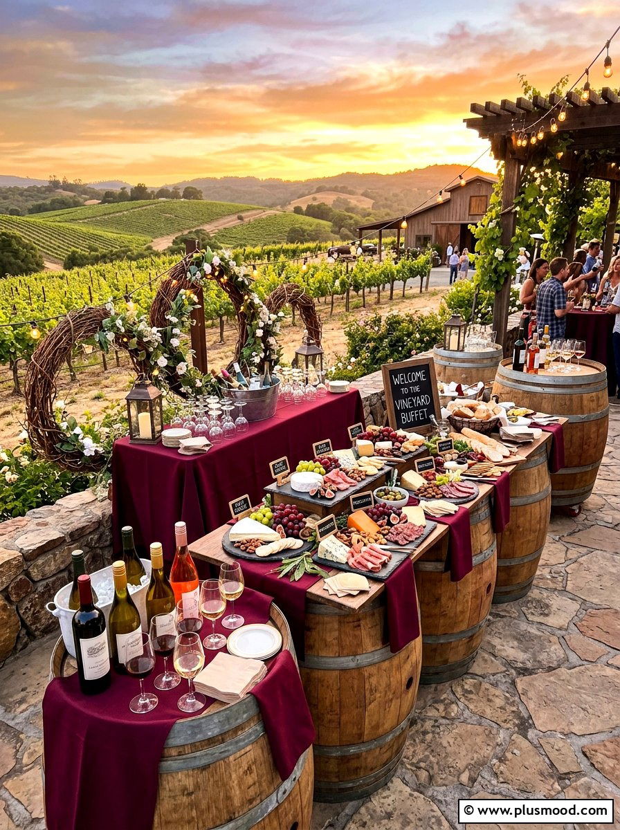 Vineyard Wine Buffet - 25 summer outdoor buffet ideas