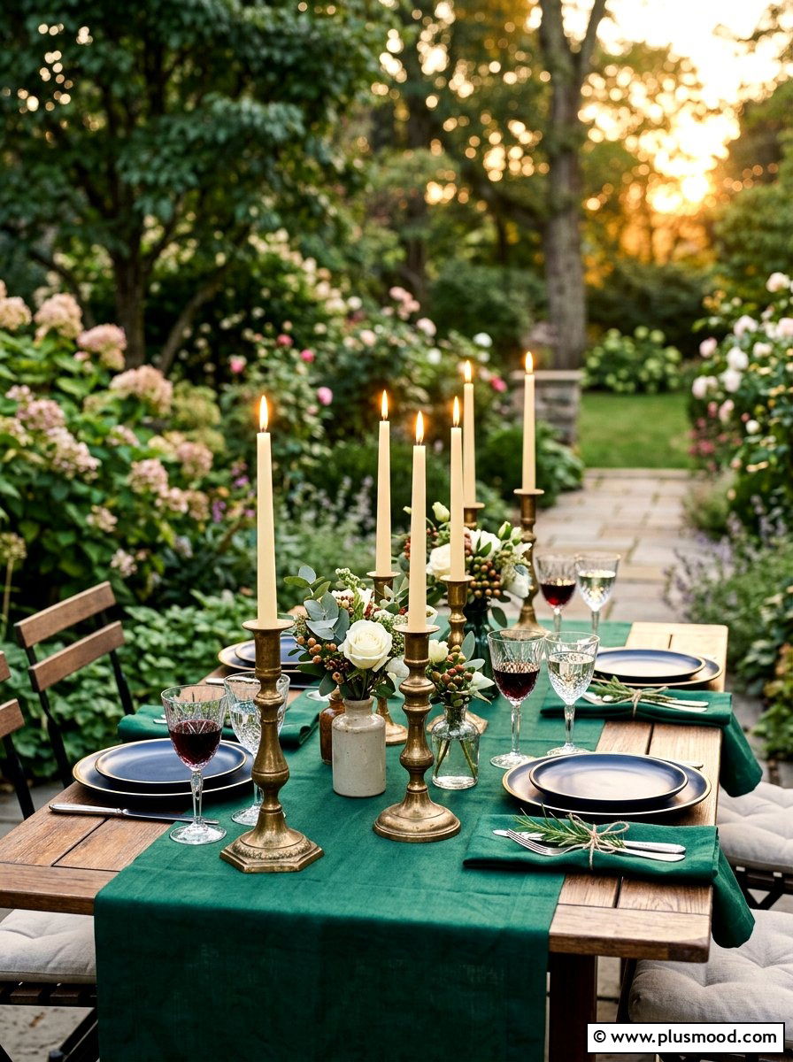 Vintage Brass Summer Table - 25 late summer tablescape ideas