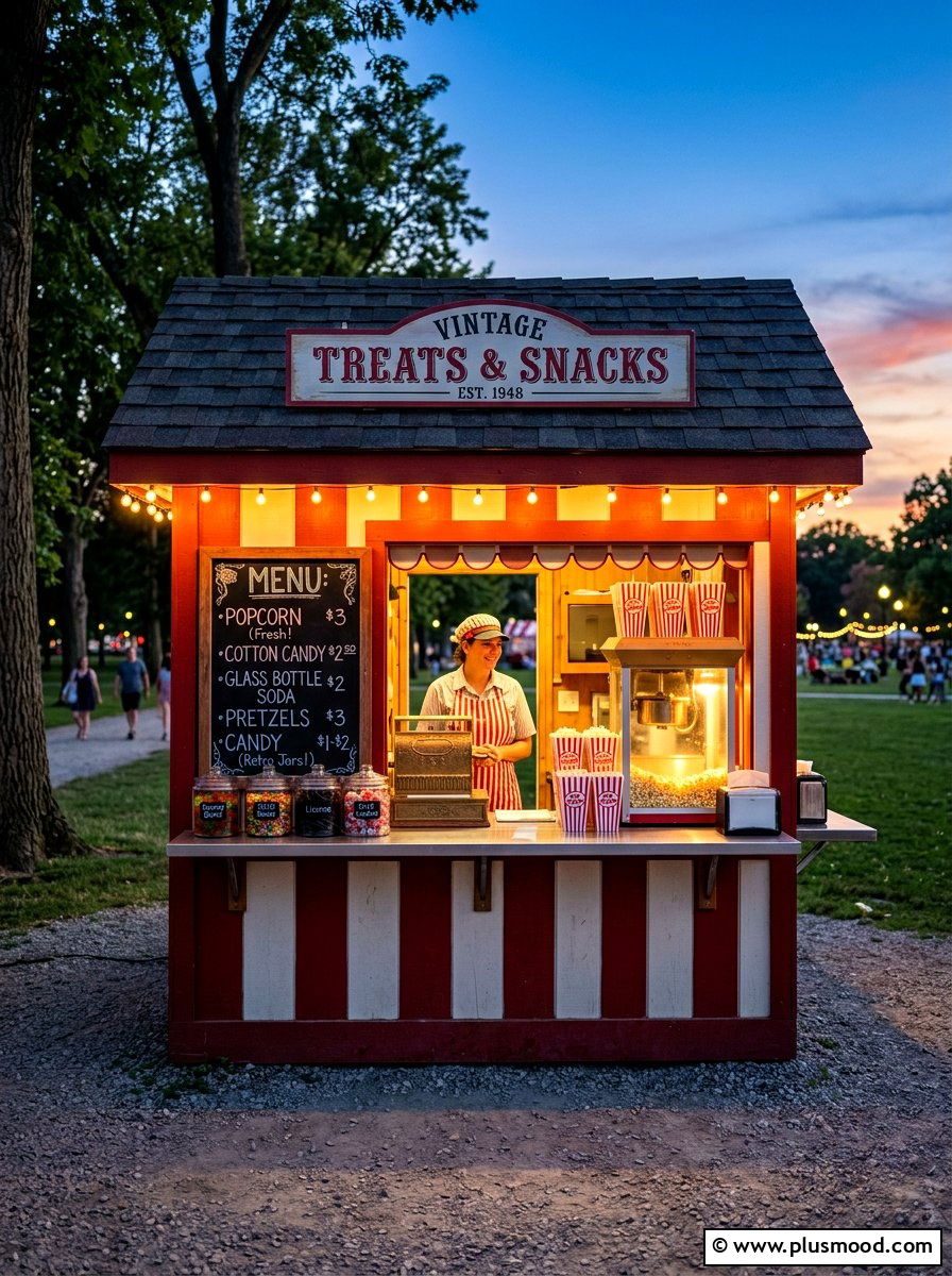 Vintage Concession Stand - 25 summer movie night backyard ideas