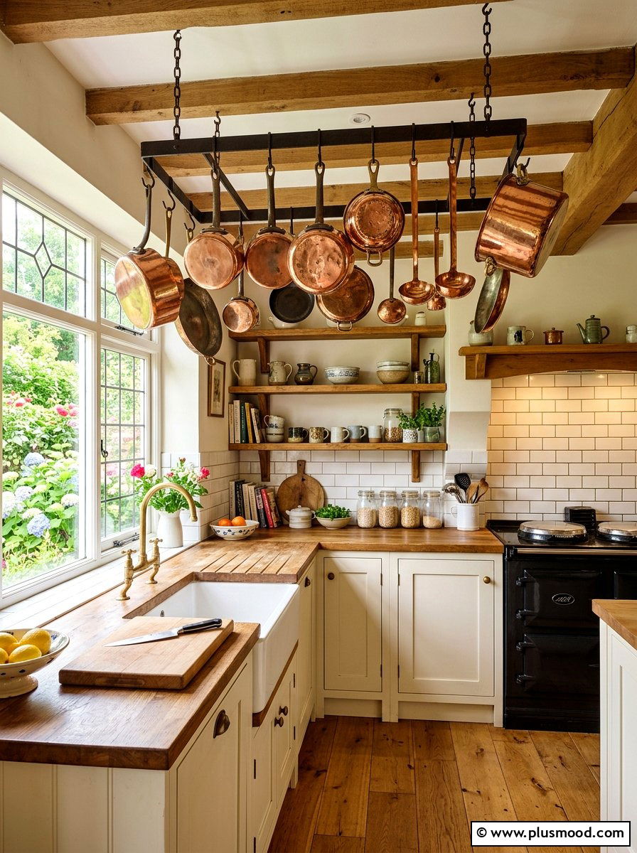 Vintage Copper Kitchenware - 25 late summer cottage decor ideas