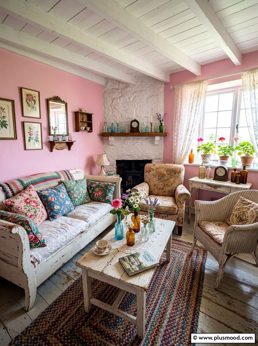 Vintage Cottage Summer Living Room - 25 summer easy living room makeover ideas