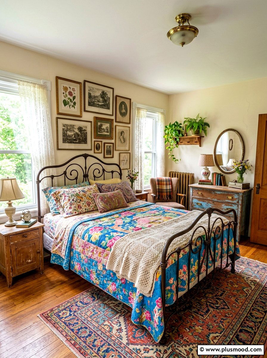 Vintage Eclectic Bedroom - 25 mid summer home decor ideas