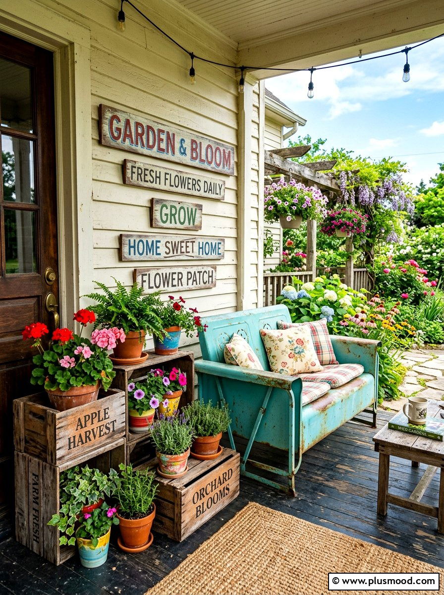 Vintage Front Porch - 25 cute summer porch decor ideas