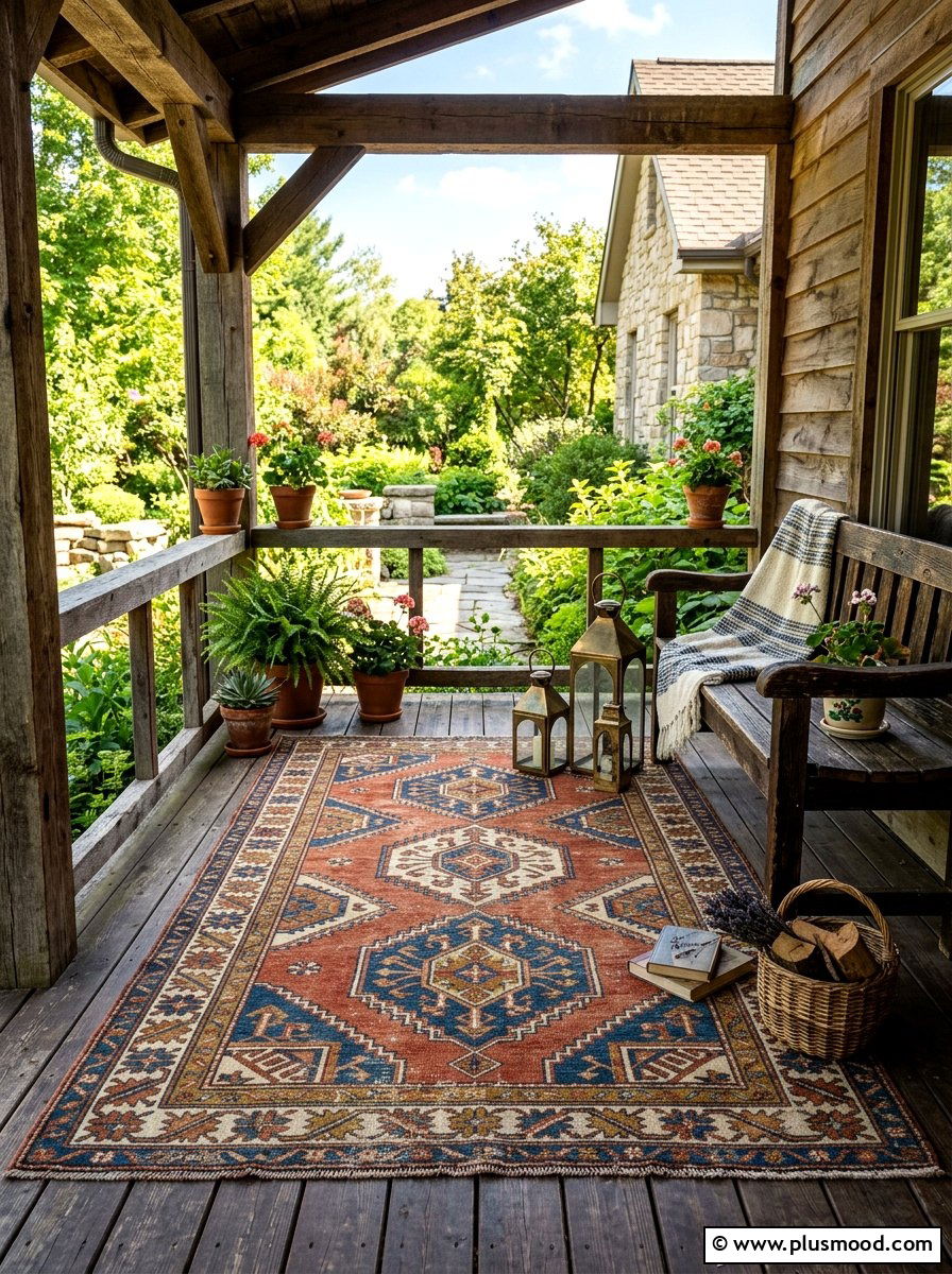 Vintage Kilim Rug - 25 summer porch rug ideas