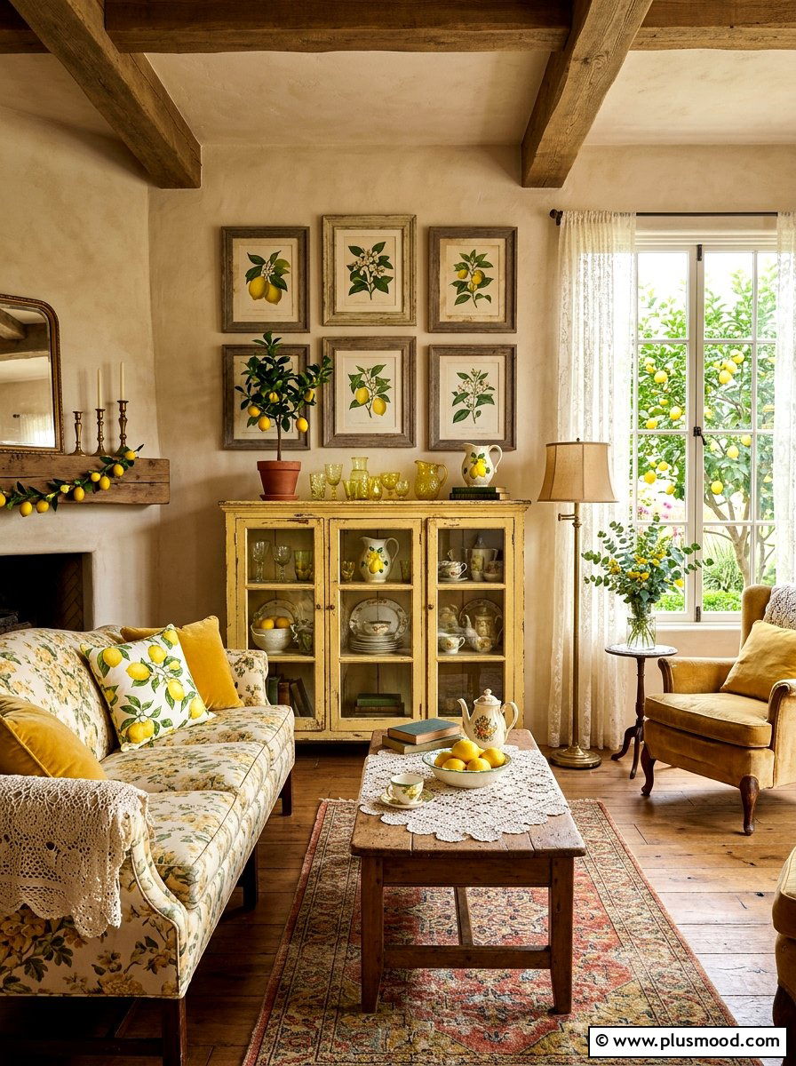 Vintage Lemon Living Room - 25 summer lemon decor ideas for living room