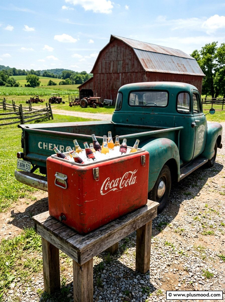 Vintage Metal Tailgate Cooler - 25 summer drink station ideas for summer