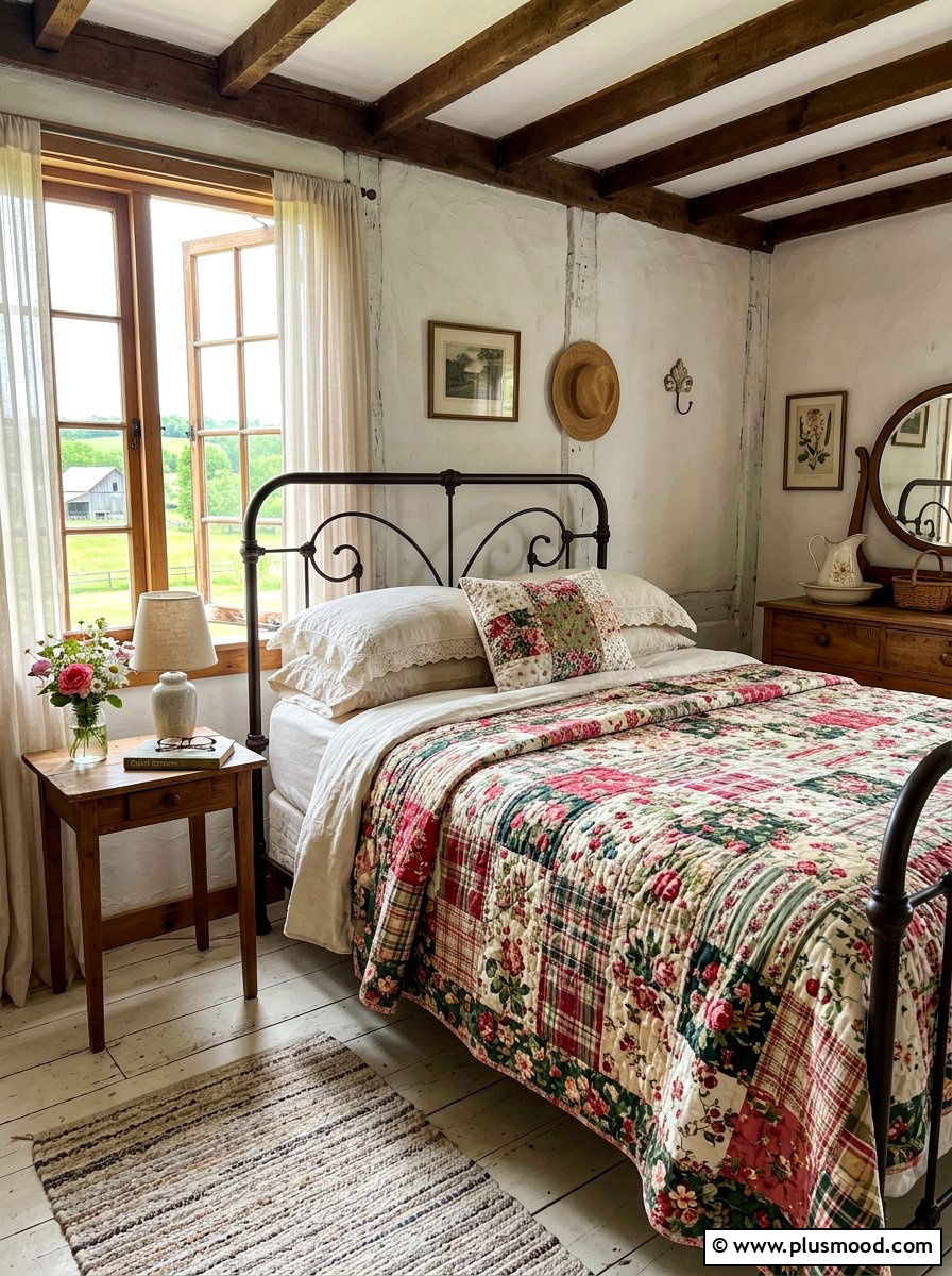 Vintage Patchwork Quilt - 25 summer quilt ideas for bedroom