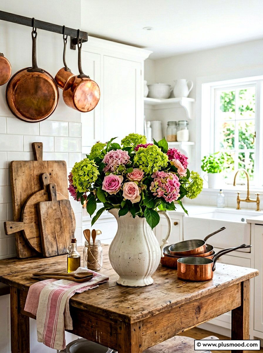 Vintage Pitcher Hydrangea - 25 late summer hydrangea decor ideas