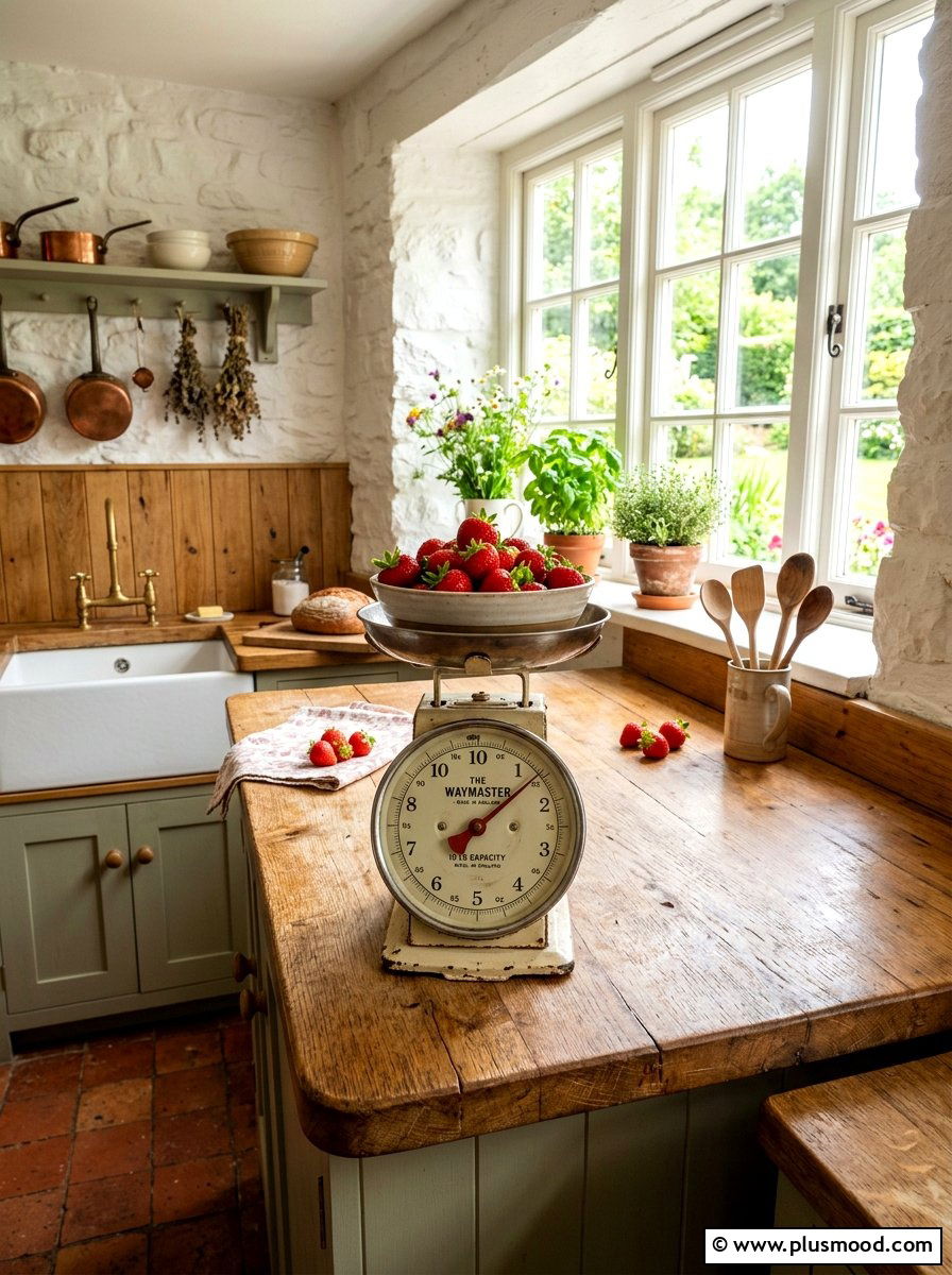 Vintage Scale Display - 25 summer farmhouse kitchen decor ideas