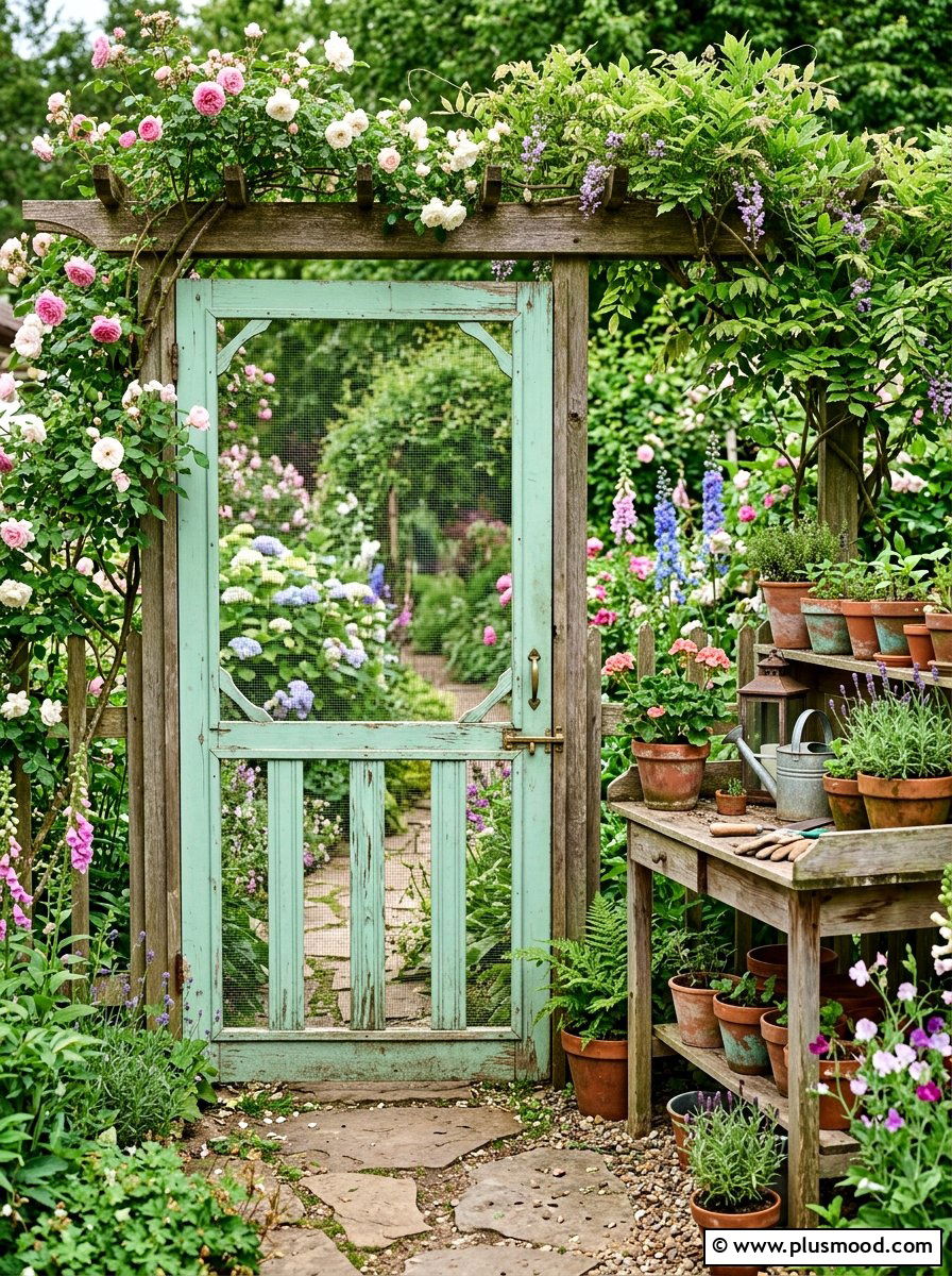 Vintage Screen Gate - 25 summer garden gate ideas