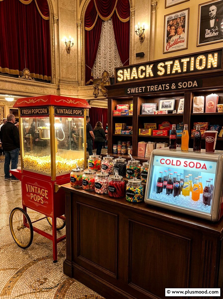 Vintage Snack Station - 25 summer backyard movie night ideas