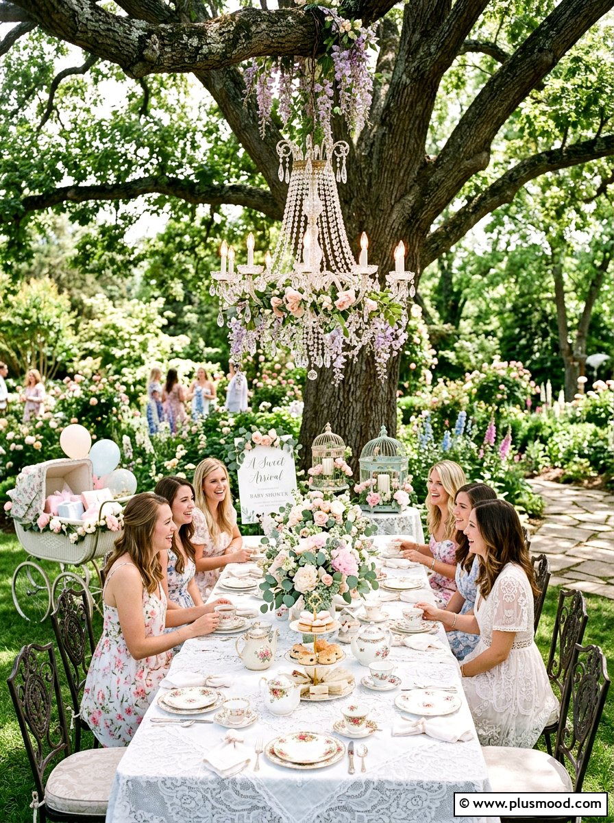 Vintage Tea Baby Shower - 25 summer outdoor baby shower ideas