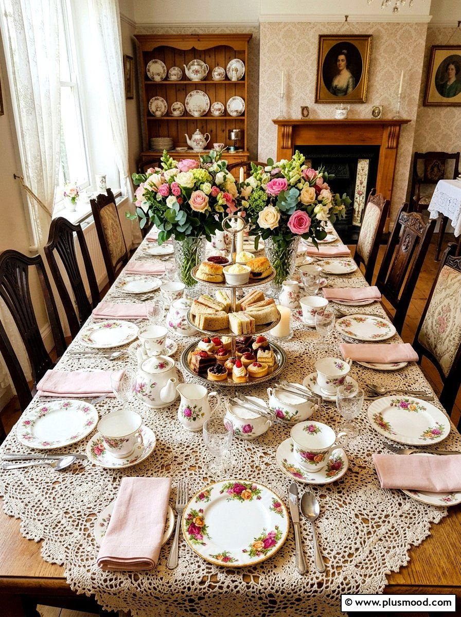 Vintage Tea Party Table - 25 summer brunch table ideas