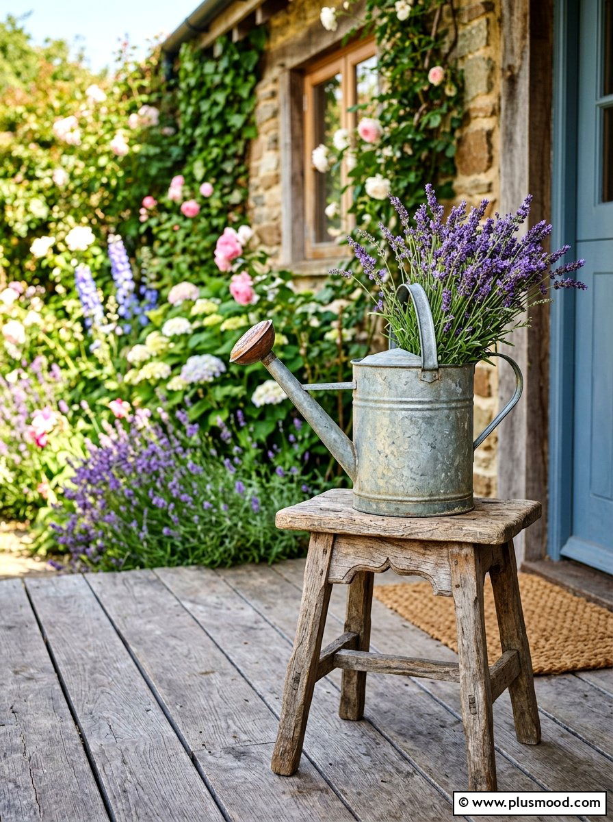 Vintage Watering Can Decor - 25 summer front porch decor ideas for apartments