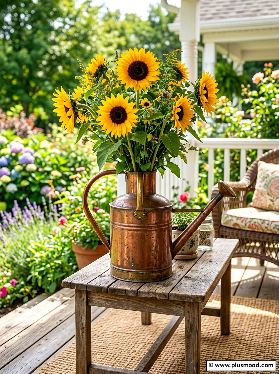 Vintage Watering Can - 25 late summer porch decor ideas