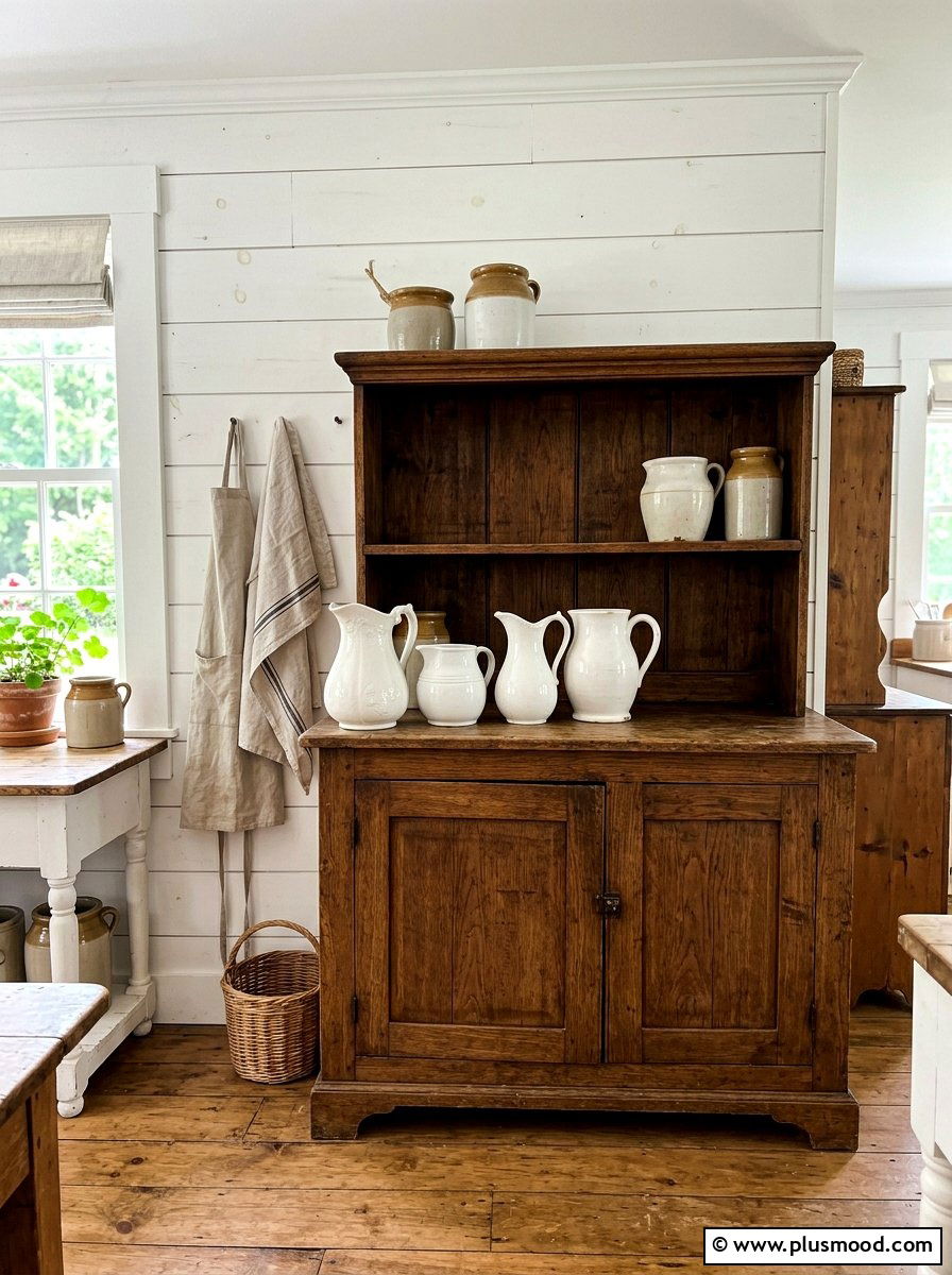 Vintage White Pitcher Collection - 25 summer kitchen decor ideas on a budget