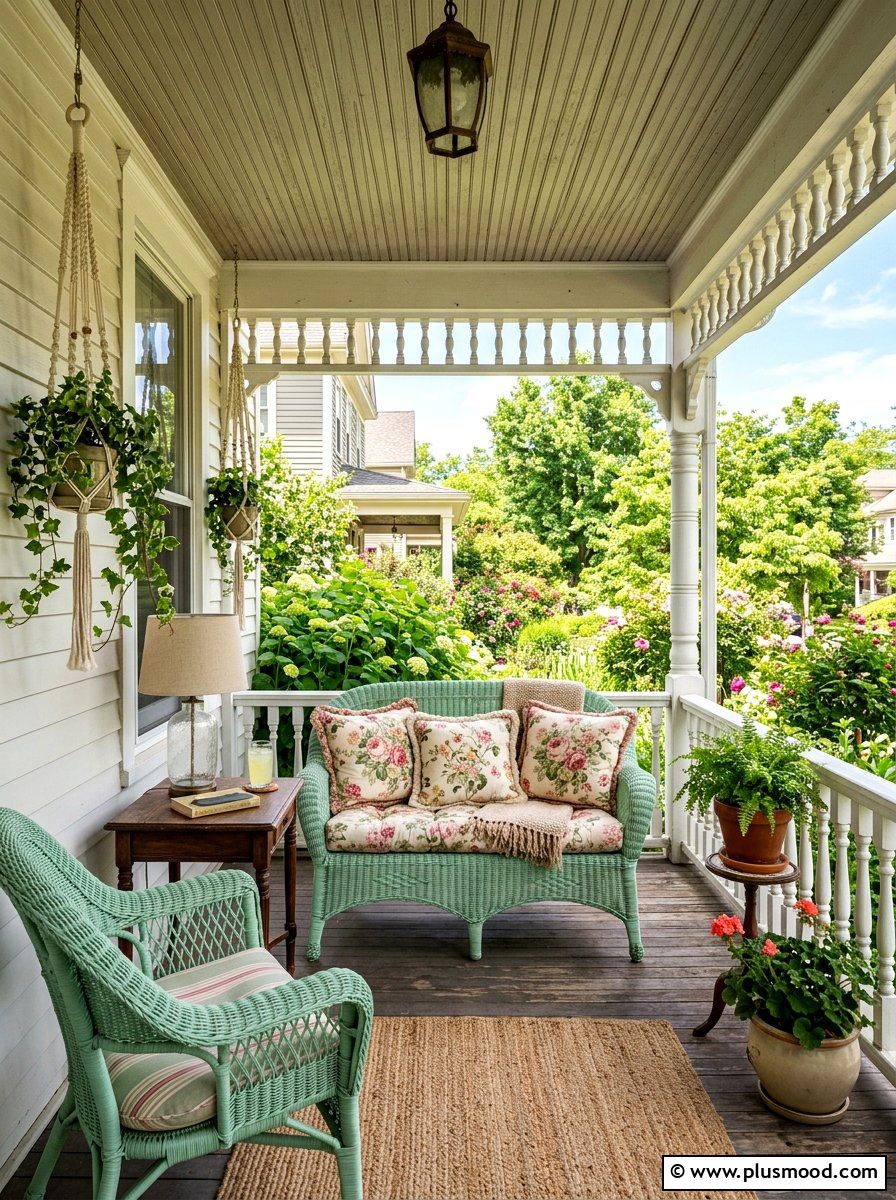 Vintage Wicker Porch Decor - 25 summer cottage front porch ideas