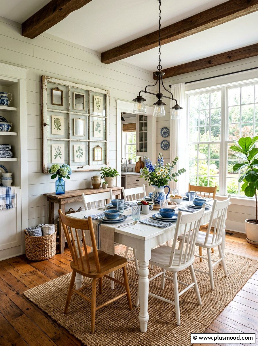 Vintage Window Frame - 25 summer dining room wall decor ideas