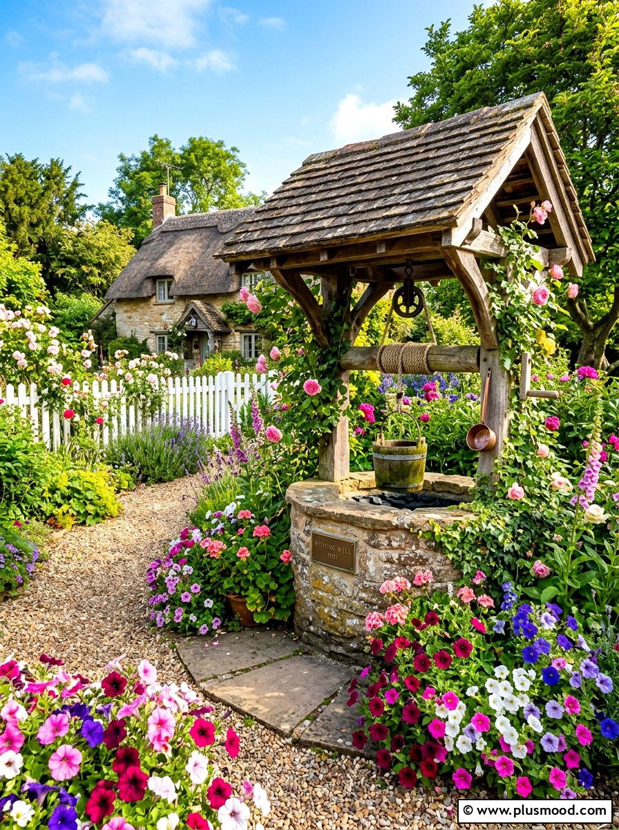Vintage Wishing Well Fountain - 25 summer garden fountain ideas
