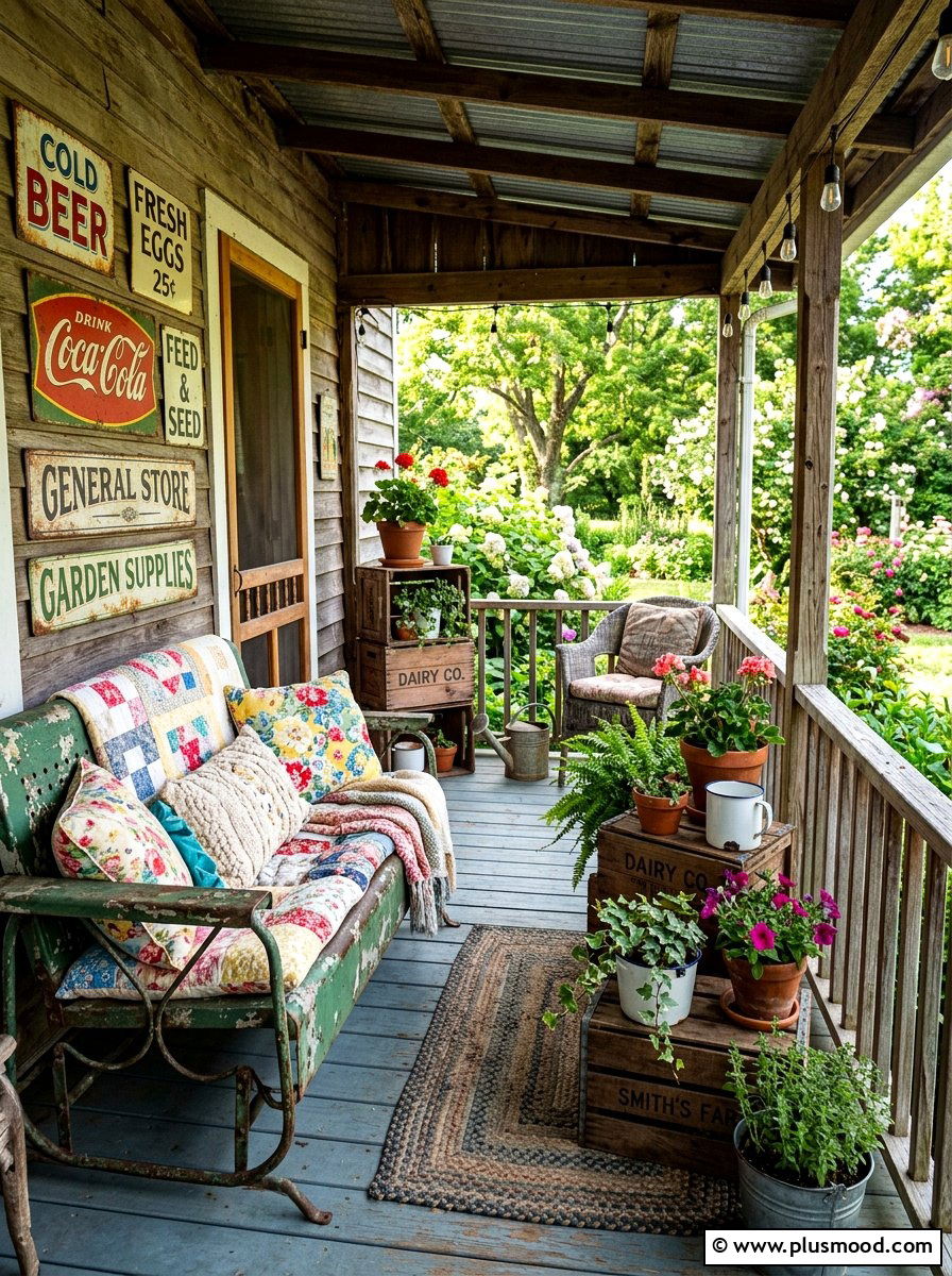 Vintage eclectic porch - 25 summer front porch styling ideas