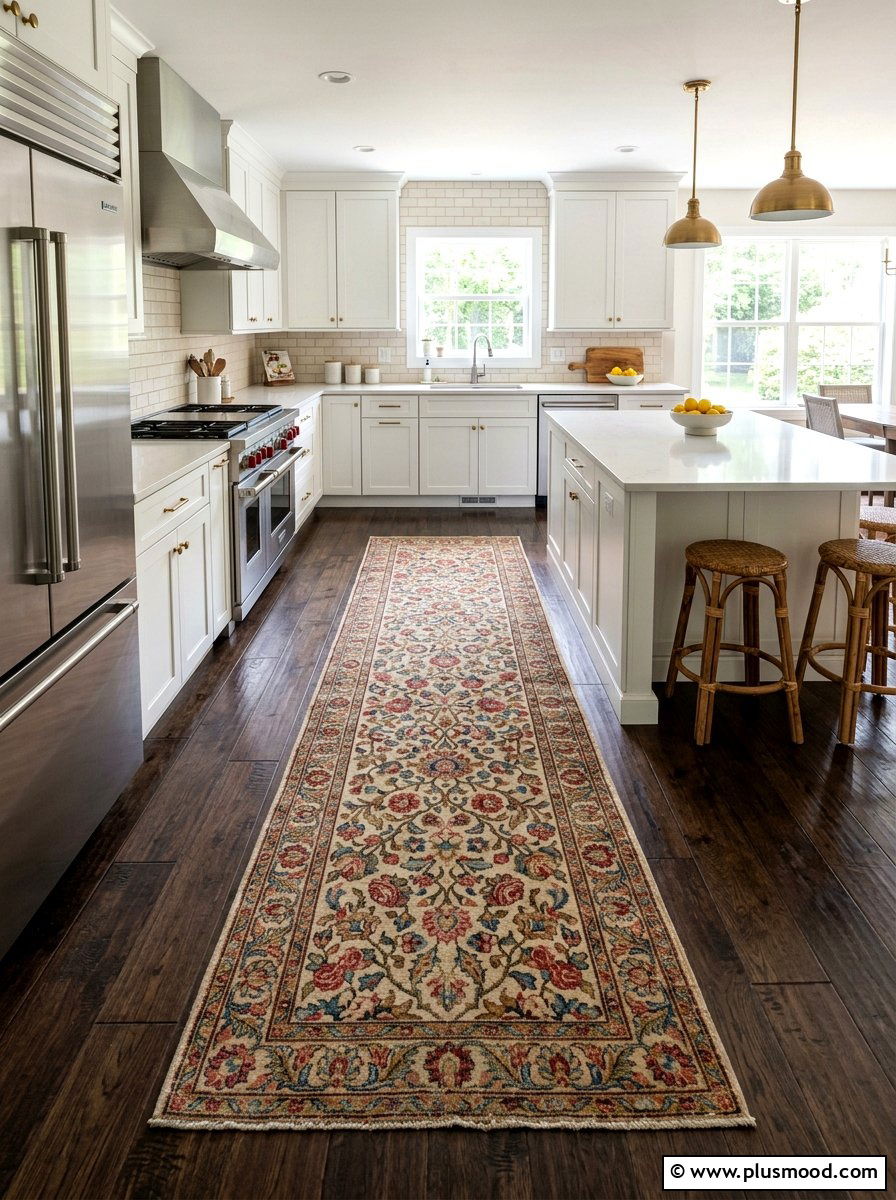 Vintage floral kitchen rug - 25 summer floral kitchen decor ideas