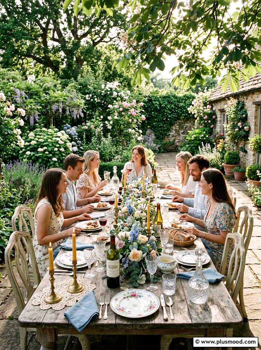 Vintage garden dinner table - 25 summer dinner party table ideas