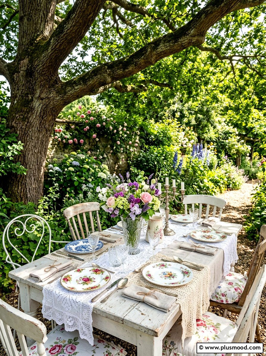 Vintage garden table - 25 summer entertaining table ideas