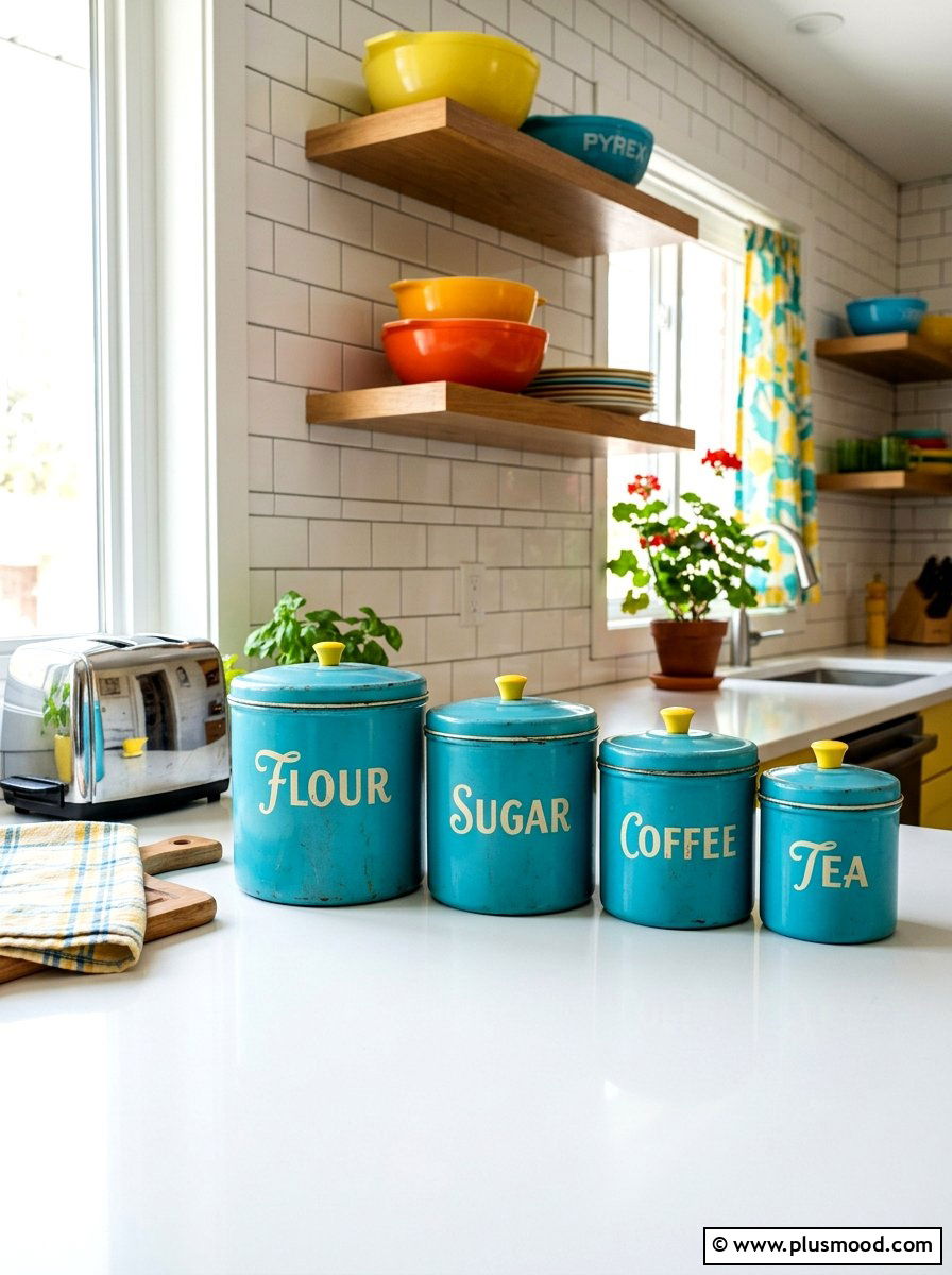 Vintage kitchen canister set - 25 summer kitchen decor ideas
