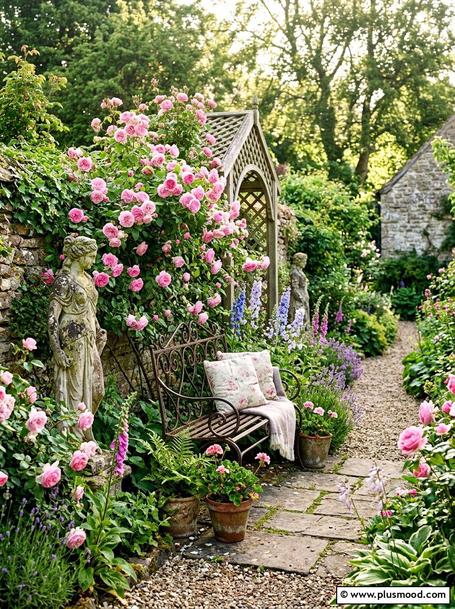 Vintage style garden nook - 25 late summer patio decor ideas