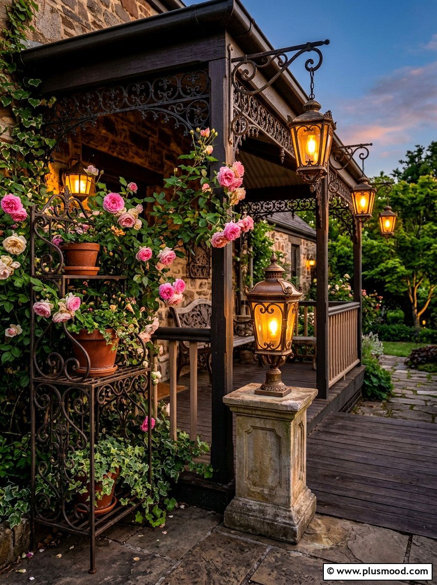 Vintage style lantern - 25 summer lantern ideas for front porch
