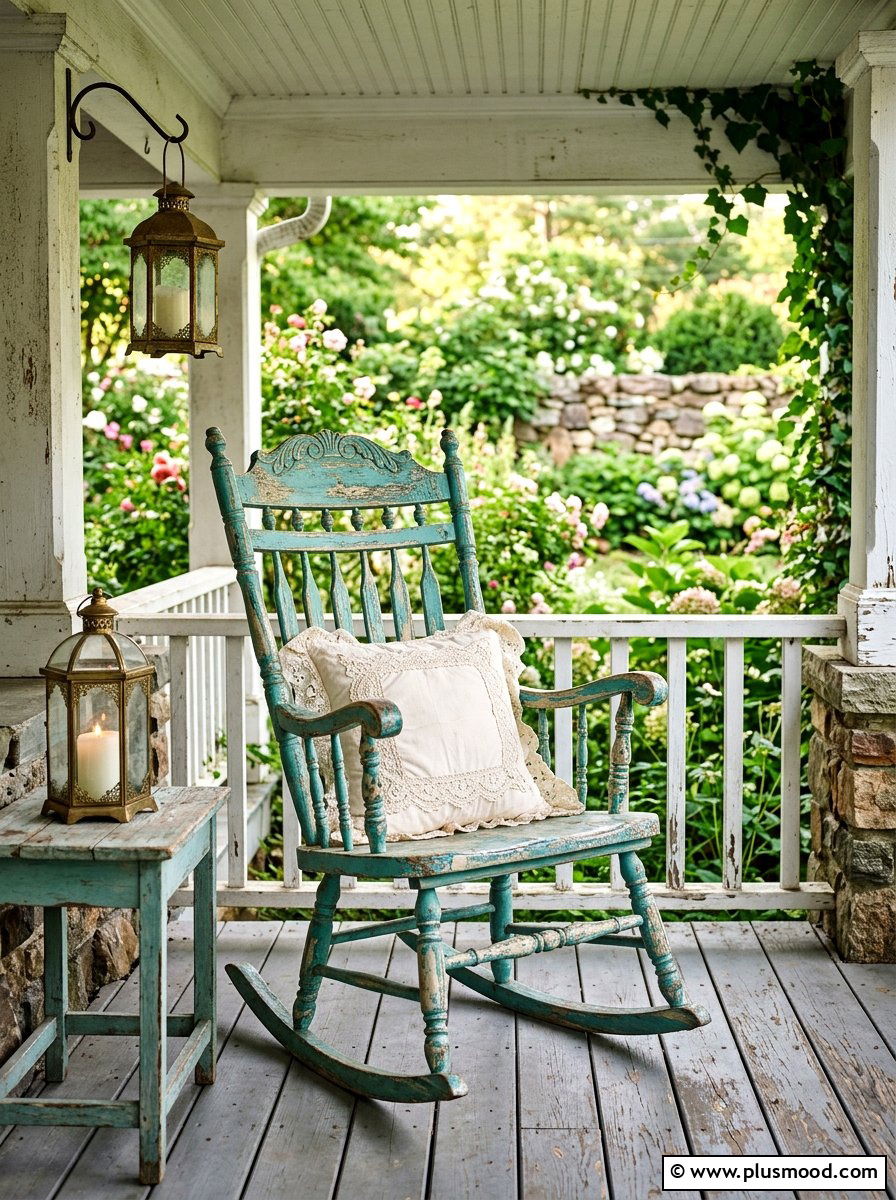 Vintage style rocking chair - 25 summer front porch rocking chair ideas