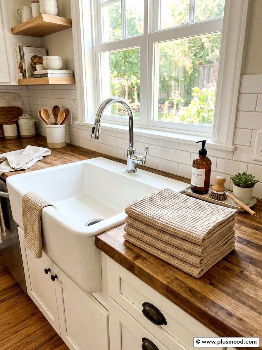 Waffle Weave Kitchen Dishcloth - 25 summer kitchen decor ideas on a budget