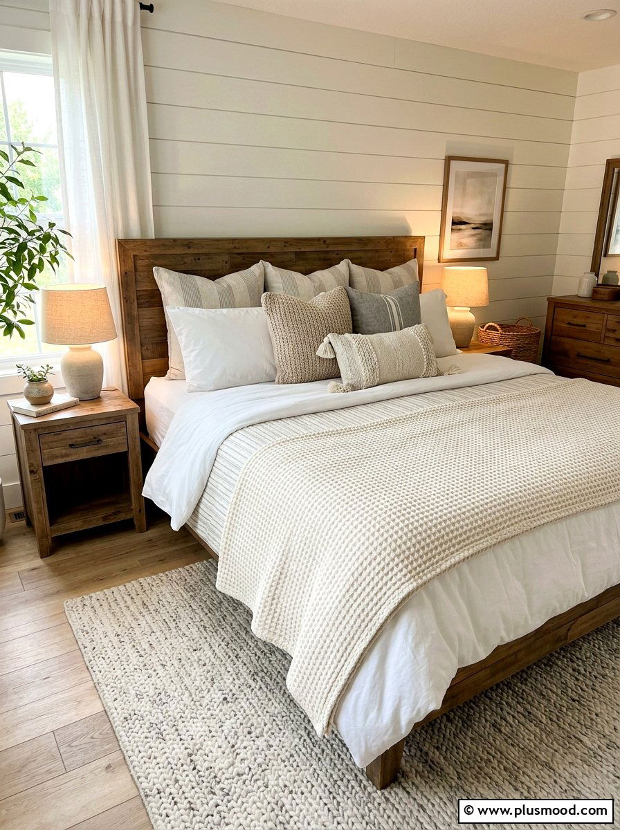 Waffle knit blanket - 25 late summer bedroom decor ideas