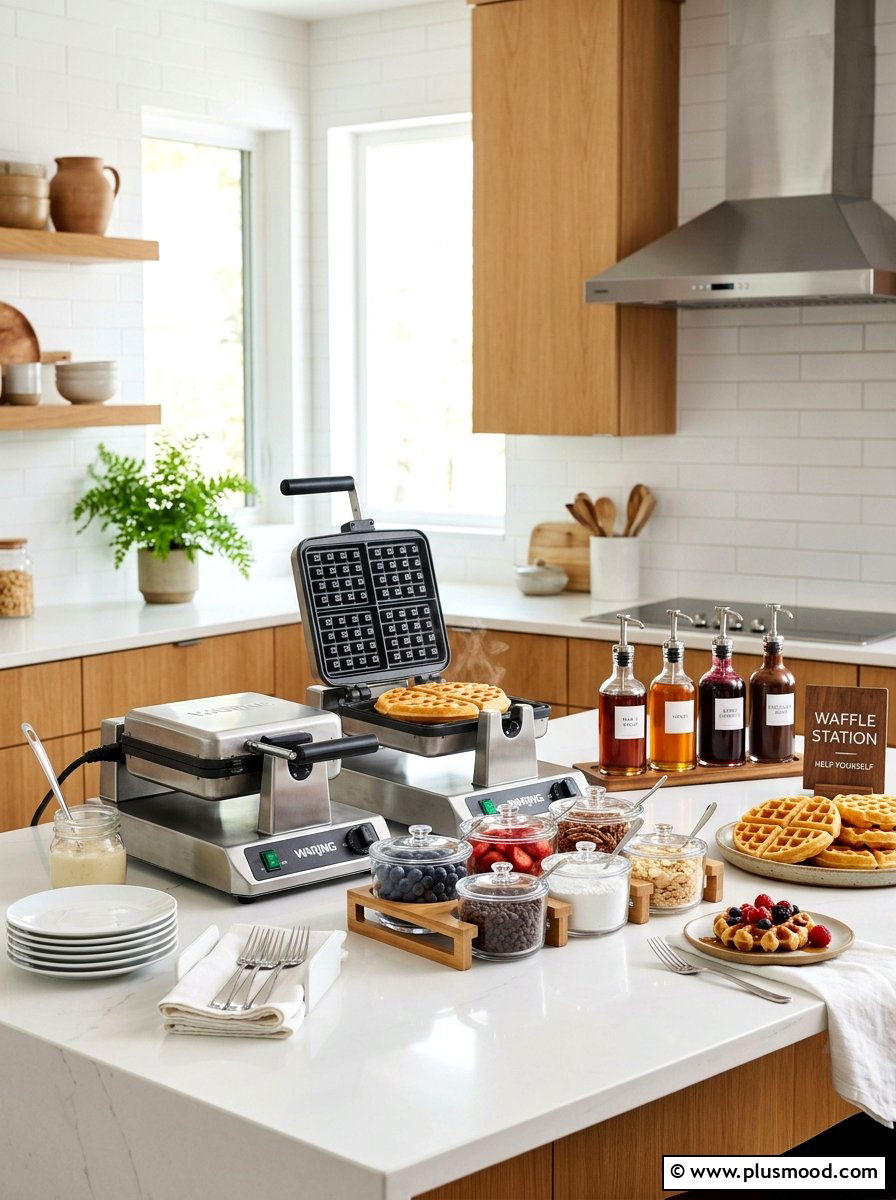 Waffle station - 25 summer brunch party ideas for summer