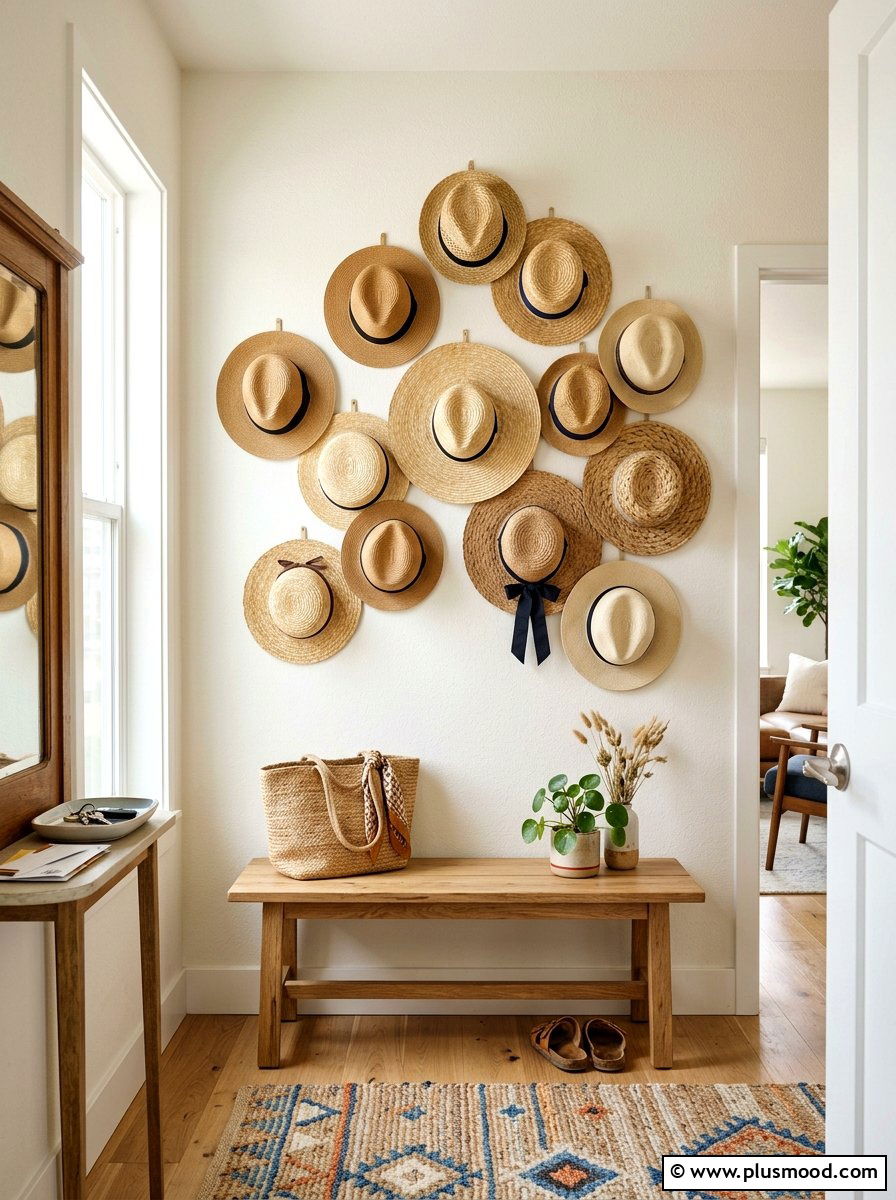 Wall Hats - 25 summer decor ideas for apartments