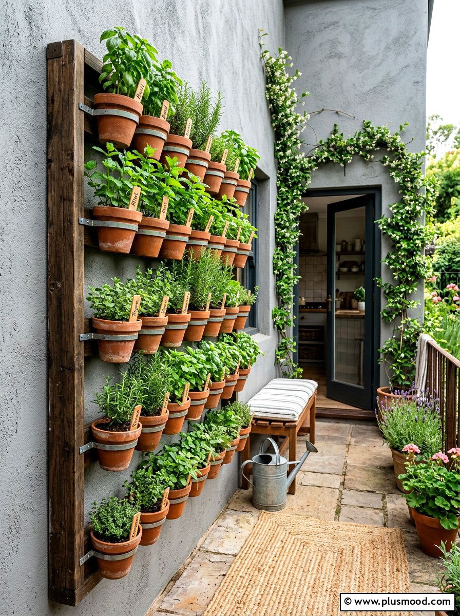 Wall Herb Garden - 25 summer narrow patio ideas