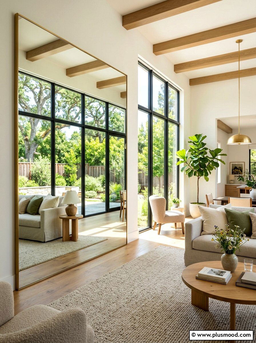 Wall Mirror - 25 airy summer living room ideas