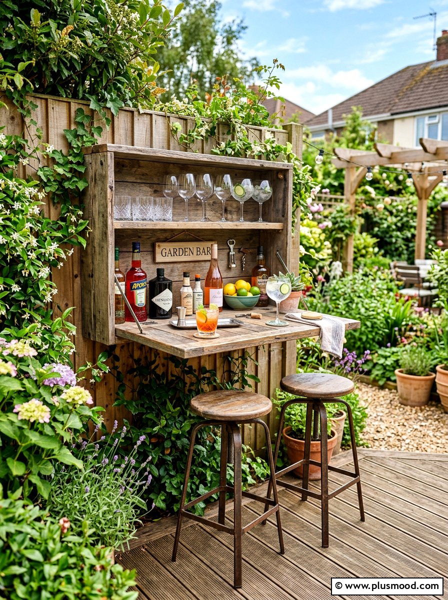 Wall Mounted Bar - 25 summer backyard ideas for small yards