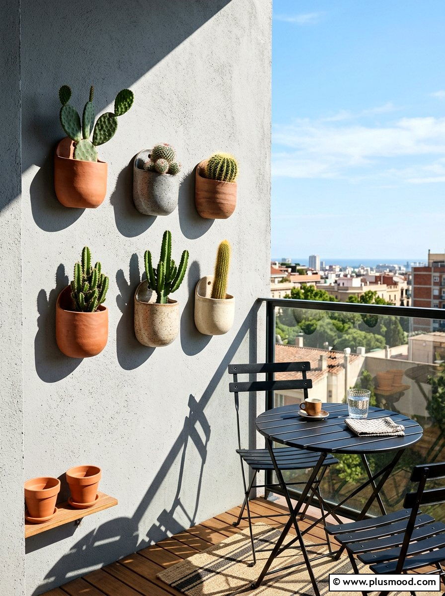 Wall Mounted Cactus Pocket - 25 summer cactus planter ideas