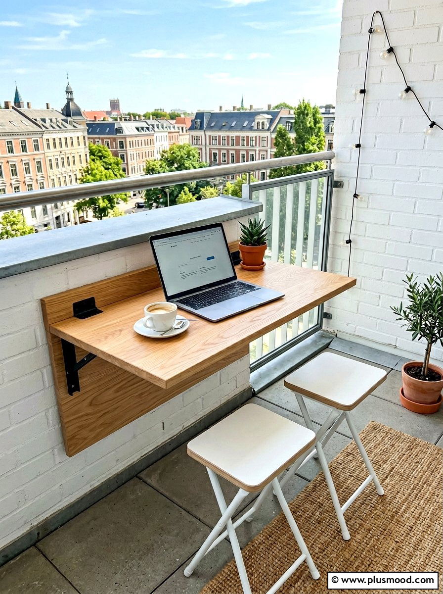 Wall Mounted Folding Table - 25 summer compact outdoor living ideas
